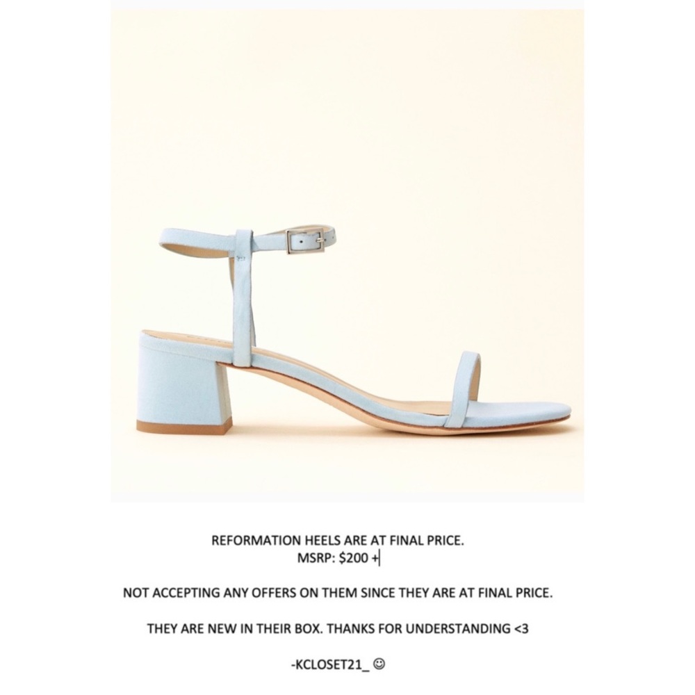 REFORMATION Mallory Sandal Blue 8